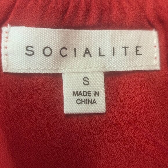 Socialite Size Small Red Satin Jumper - Picture 10 of 16